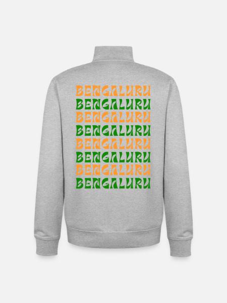 Bengaluru-Textmuster - Unisex Organic Zip Sweatshirt von Stanley/Stella - Grau meliert