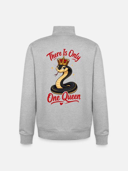 King Cobra: The Only Queen - Unisex Organic Zip Sweatshirt by Stanley/Stella - heather grey