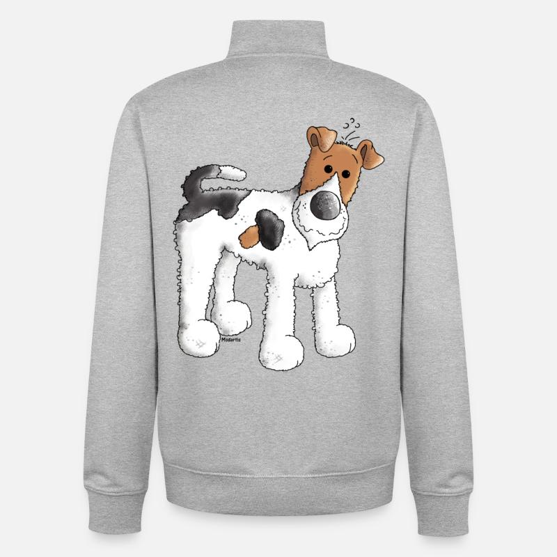 Foxterrier - Fox Terrier - Hund - Unisex Organic Zip Sweatshirt von Stanley/Stella - Grau meliert
