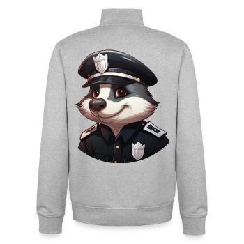 Badger Policewoman - Unisex Organic Zip Sweatshirt by Stanley/Stella - heather grey - Back - AI Model Male 185 light (185cm)