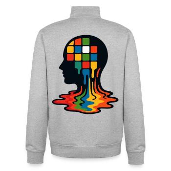 Mosaik-Geist-Kernschmelze - Unisex Organic Zip Sweatshirt von Stanley/Stella - Grau meliert - Hinten - AI Model Male 185 light (185cm)