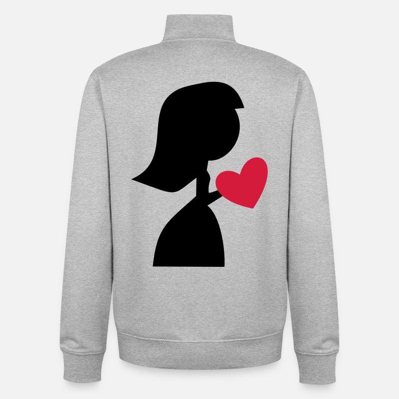 bride - Unisex Organic Zip Sweatshirt by Stanley/Stella - heather grey