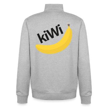 CRAZY FRUITS Kollektion - Unisex Organic Zip Sweatshirt von Stanley/Stella - Grau meliert - Hinten - AI Model Male 185 light (185cm)