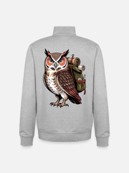 Waldabenteuer Eulenruf - Unisex Organic Zip Sweatshirt von Stanley/Stella - Grau meliert