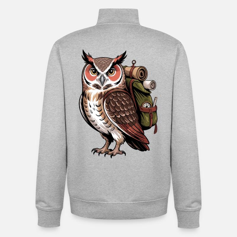 Waldabenteuer Eulenruf - Unisex Organic Zip Sweatshirt von Stanley/Stella - Grau meliert