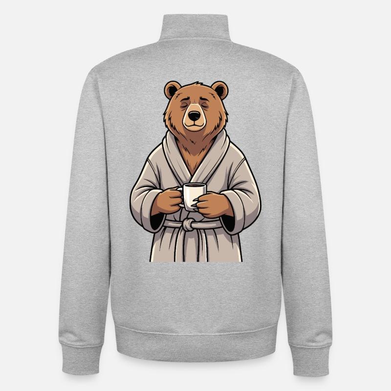 Supporte le café - Sweat zippé unisexe en coton bio Stanley/Stella - gris chiné