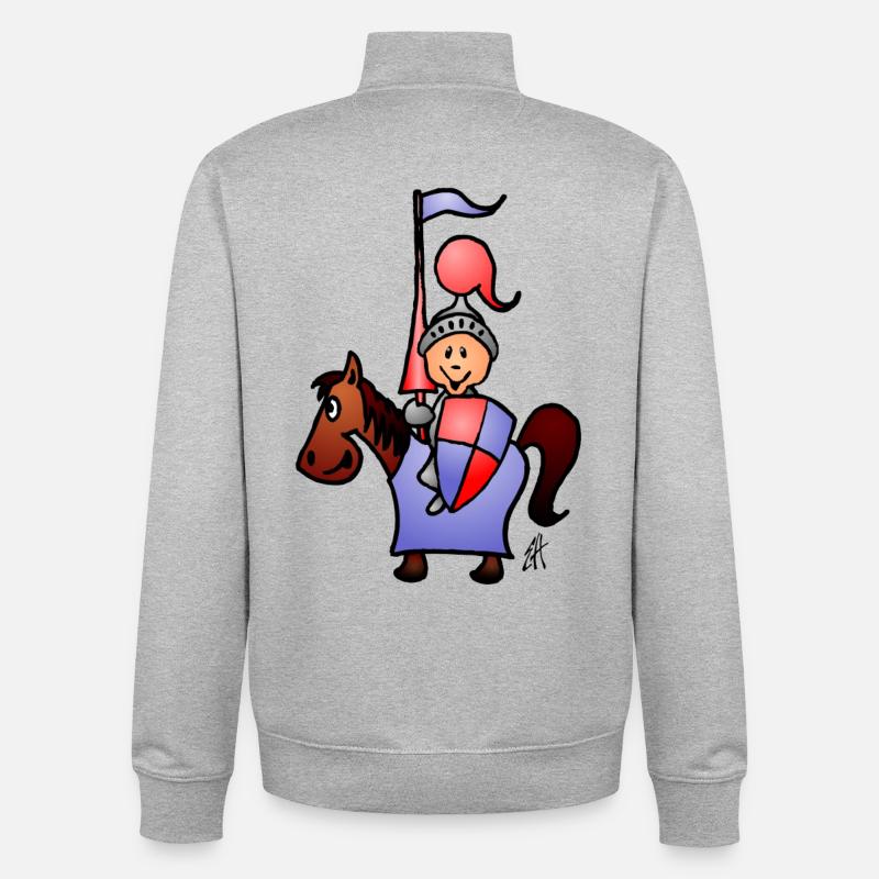 Chevalier - Sweat zippé unisexe en coton bio Stanley/Stella - gris chiné