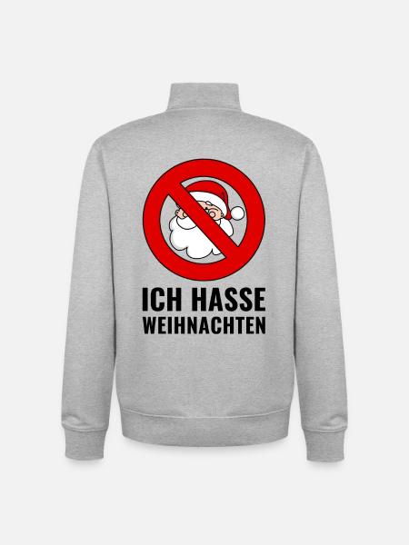 Ich hasse Weihnachten - Unisex Organic Zip Sweatshirt von Stanley/Stella - Grau meliert