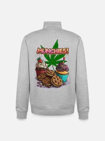 Munchies - Unisex Organic Zip Sweatshirt by Stanley/Stella - heather grey