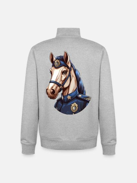 Polizei Pferd - Unisex Organic Zip Sweatshirt von Stanley/Stella - Grau meliert