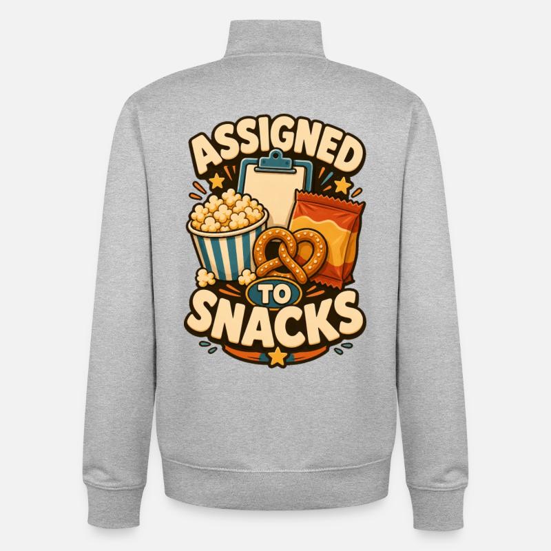Assigned To Snacks - Unisex Organic Zip Sweatshirt von Stanley/Stella - Grau meliert