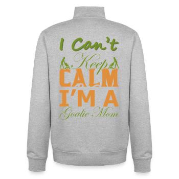 Cadeau drôle de maman gardien – Chemise Je n’arrive pas à garder son calme - Sweat zippé unisexe en coton bio Stanley/Stella - gris chiné - Dos - AI Model Male 185 light (185cm)