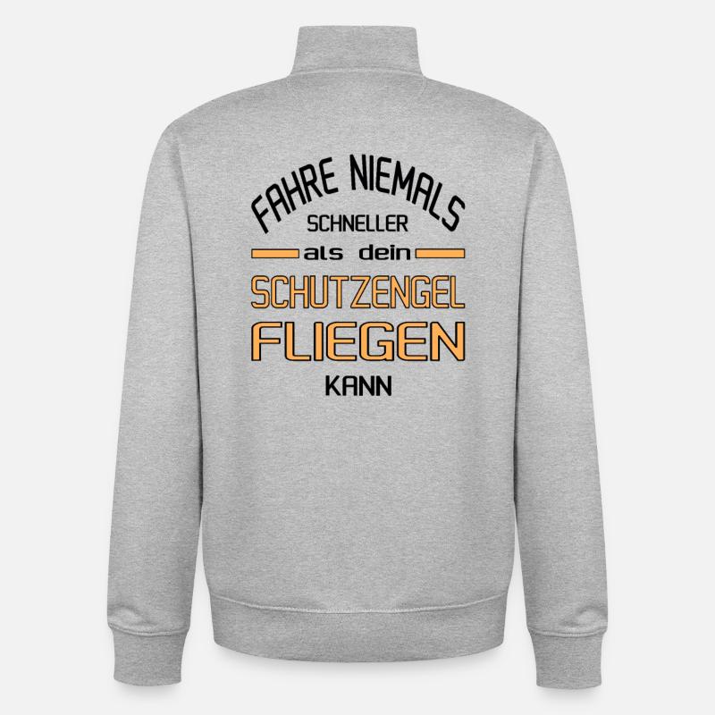 Schneller als dein Schutzengel? - Unisex Organic Zip Sweatshirt von Stanley/Stella - Grau meliert