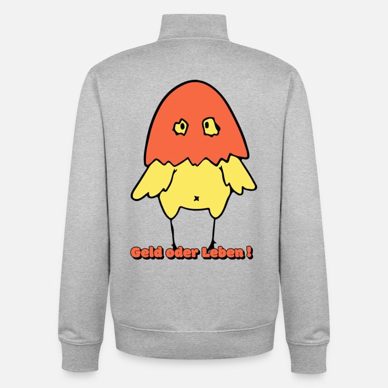 Geld oder Leben!  - Unisex Organic Zip Sweatshirt von Stanley/Stella - Grau meliert