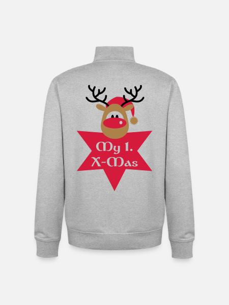 mon premier Noël - Sweat zippé unisexe en coton bio Stanley/Stella - gris chiné