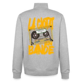 La Ciotat in einer Band - Unisex Organic Zip Sweatshirt von Stanley/Stella - Grau meliert - Hinten - AI Model Male 185 light (185cm)