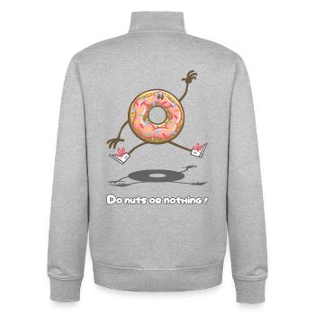Do nuts or nothing ! - Unisex Organic Zip Sweatshirt von Stanley/Stella - Grau meliert - Hinten - AI Model Male 185 light (185cm)