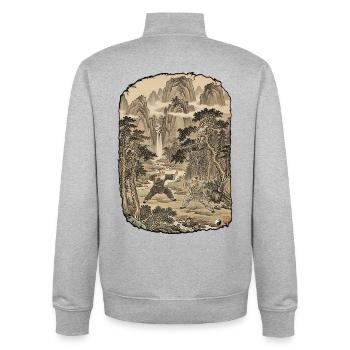 Kung Fu Tradition - Unisex Organic Zip Sweatshirt von Stanley/Stella - Grau meliert - Hinten - AI Model Male 185 light (185cm)