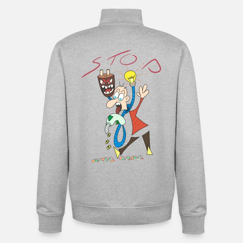 Stop à l'augmentation de l'énergie. - Sweat zippé unisexe en coton bio Stanley/Stella - gris chiné