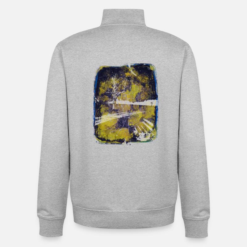 Bench with lime tree - Unisex Organic Zip Sweatshirt by Stanley/Stella - heather grey