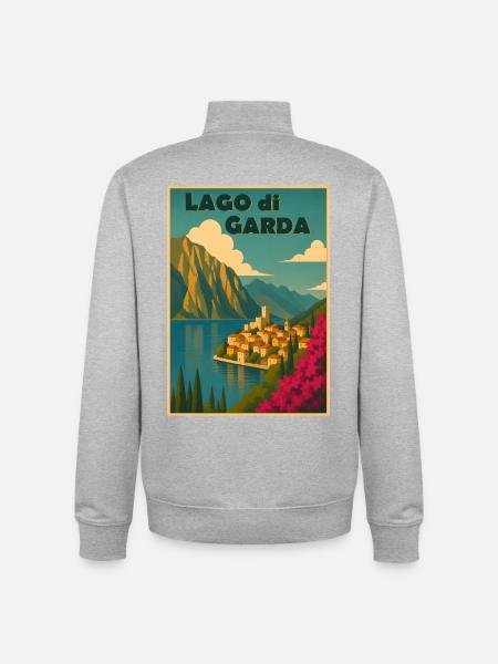 Gardasee - Unisex Organic Zip Sweatshirt von Stanley/Stella - Grau meliert
