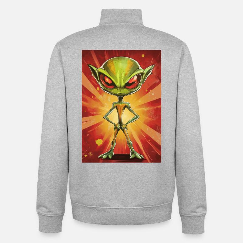 Little alien in explosion light - Unisex Organic Zip Sweatshirt by Stanley/Stella - heather grey