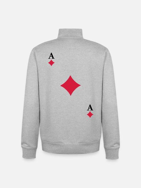 As de Carreau - Sweat zippé unisexe en coton bio Stanley/Stella - gris chiné