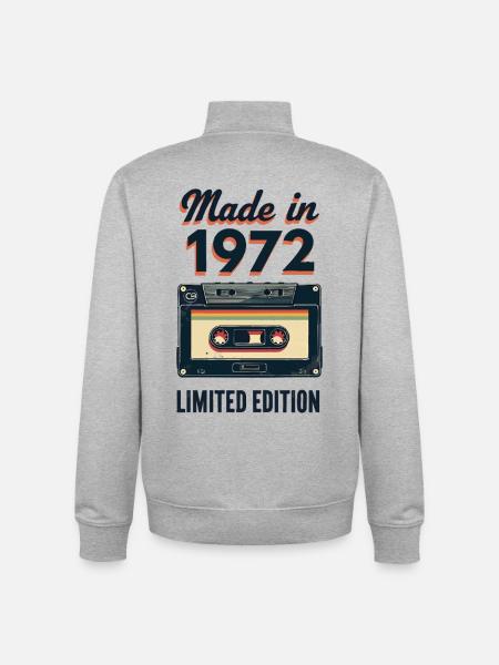 Made in 1972 – Limited Edition - Unisex Organic Zip Sweatshirt by Stanley/Stella - heather grey
