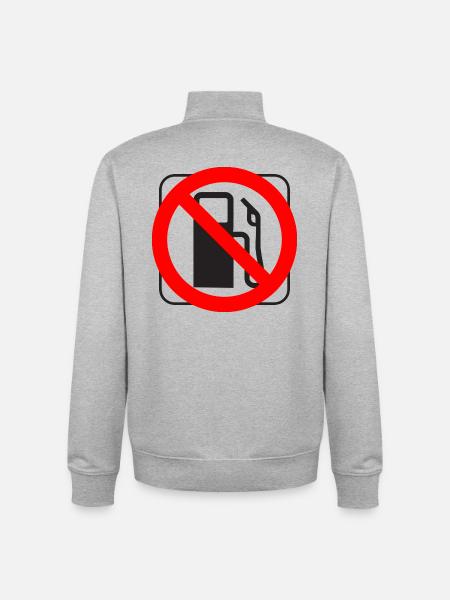 Stop Schild Tanksäule Benzin-Dieselpreise - Unisex Organic Zip Sweatshirt von Stanley/Stella - Grau meliert