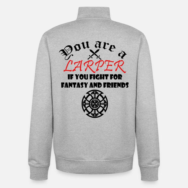 LARP Rollenspiel Cosplay Cadeau - Sweat zippé unisexe en coton bio Stanley/Stella - gris chiné