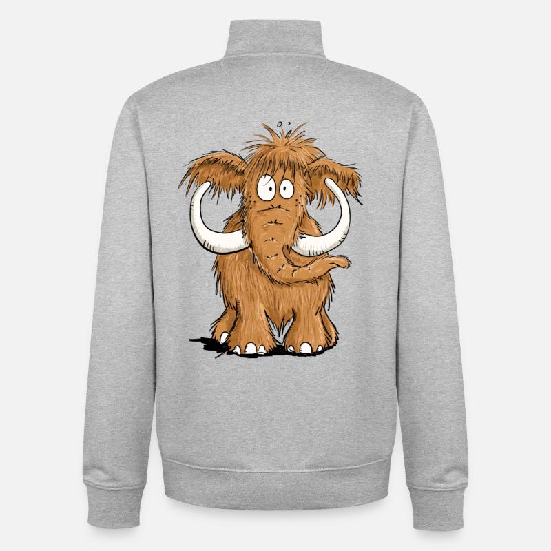 Felliges Mammut I Comic Tiere I Elefant Geschenk - Unisex Organic Zip Sweatshirt von Stanley/Stella - Grau meliert