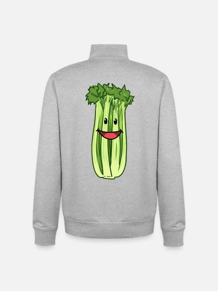 Celery Celery Celery Vegetables Healthy Vegans - Unisex Organic Zip Sweatshirt by Stanley/Stella - heather grey