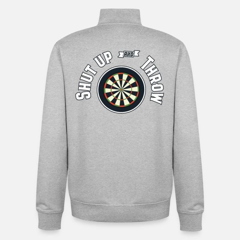 Darts Dart - Unisex Organic Zip Sweatshirt by Stanley/Stella - heather grey