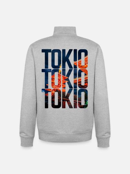 Tokyo - Sweat zippé unisexe en coton bio Stanley/Stella - gris chiné