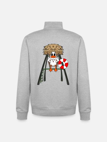 Lifeguard duck - Unisex Organic Zip Sweatshirt by Stanley/Stella - heather grey