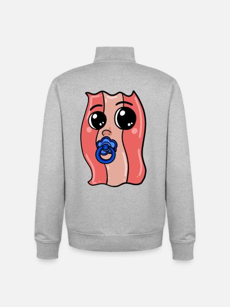Baby Speck - Bacon - Unisex Organic Zip Sweatshirt von Stanley/Stella - Grau meliert