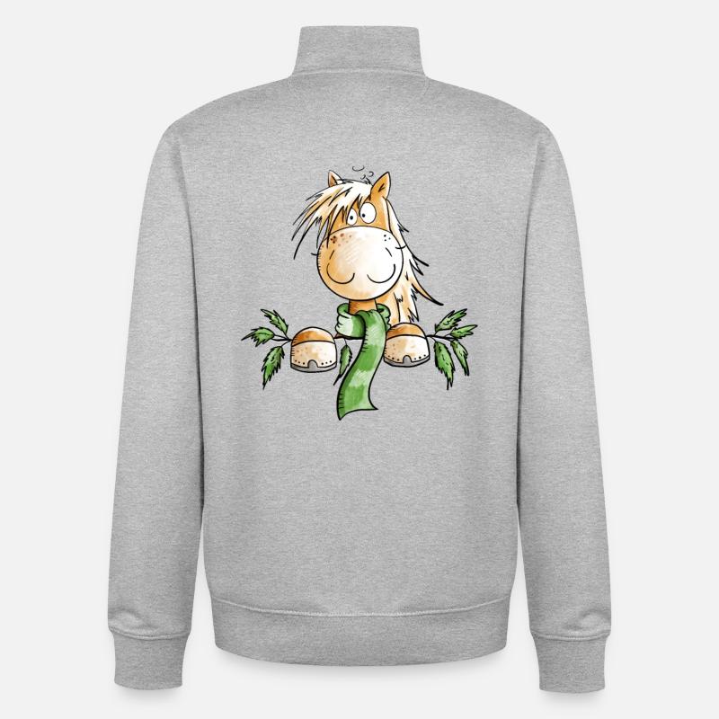 Winter Pferd I Pferdemotiv Fun - Unisex Organic Zip Sweatshirt von Stanley/Stella - Grau meliert