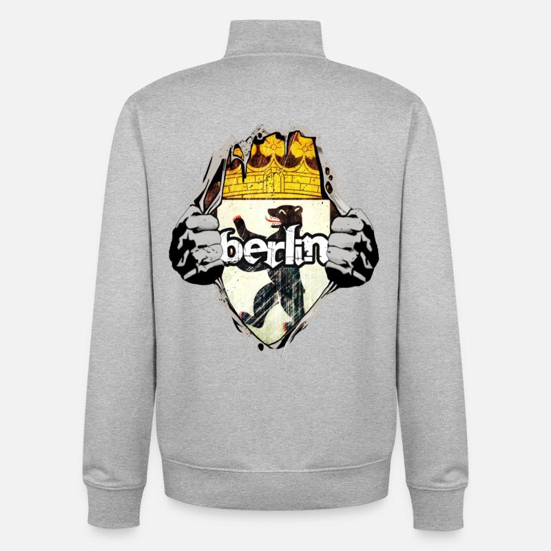 Berlin - Sweat zippé unisexe en coton bio Stanley/Stella - gris chiné