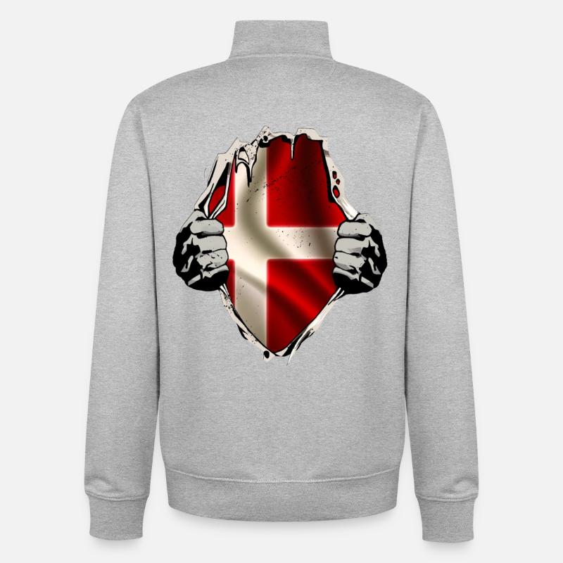 Le Danemark sous la chemise - Sweat zippé unisexe en coton bio Stanley/Stella - gris chiné