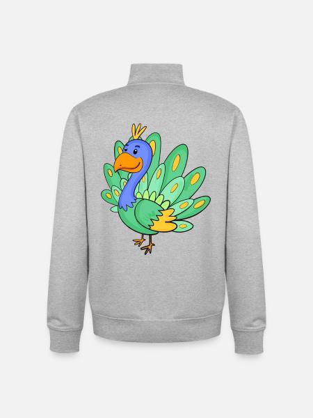 Paon - Sweat zippé unisexe en coton bio Stanley/Stella - gris chiné