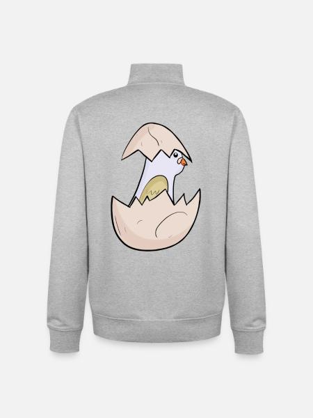 Bébé Pigeon - Bébé Oiseau - Sweat zippé unisexe en coton bio Stanley/Stella - gris chiné