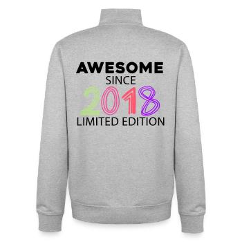 Fantastic since 2018 - Vintage 2018 - Unisex Organic Zip Sweatshirt by Stanley/Stella - heather grey - Back - AI Model Male 185 light (185cm)