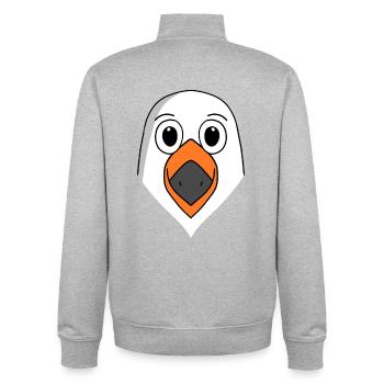 Mouette - Sweat zippé unisexe en coton bio Stanley/Stella - gris chiné - Dos - AI Model Male 185 light (185cm)