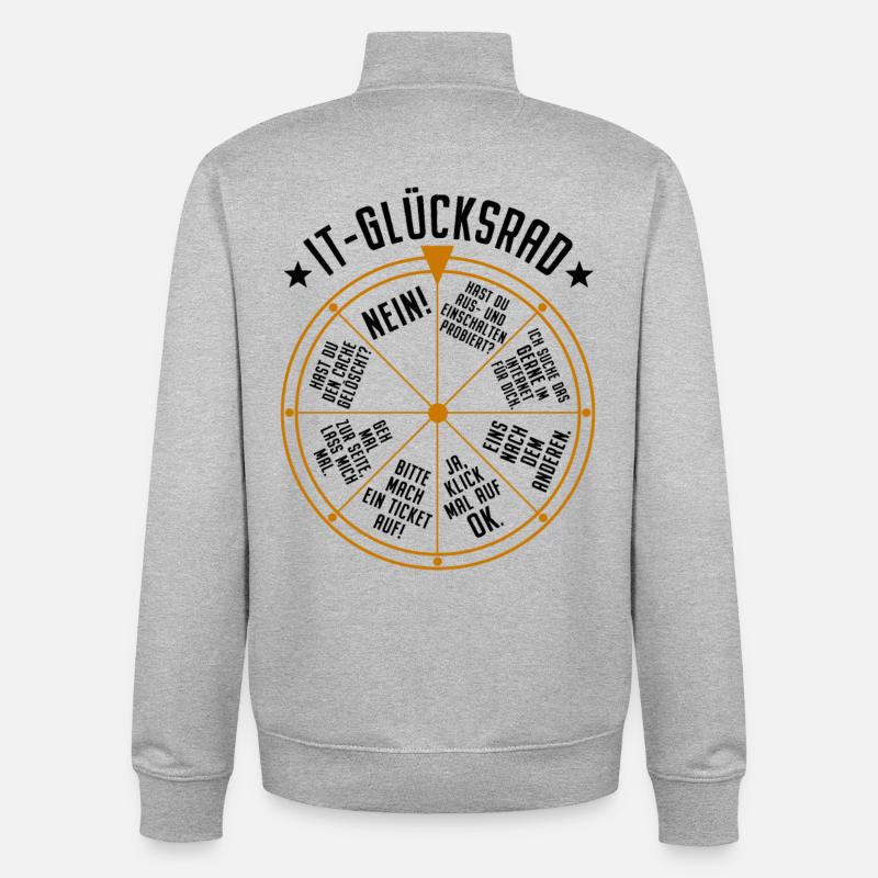 IT Support Glücksrad Service Desk IT Helpdesk Nerd - Unisex Organic Zip Sweatshirt von Stanley/Stella - Grau meliert