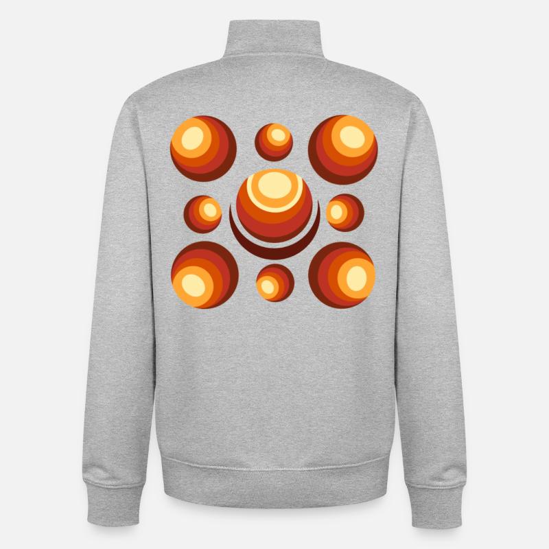 Retro Ball Pattern Mid-Century - Unisex Organic Zip Sweatshirt by Stanley/Stella - heather grey