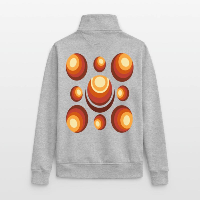 70s Wallpaper Pattern Retro Circle Pattern Sweat zippé unisexe en coton bio Stanley/Stella