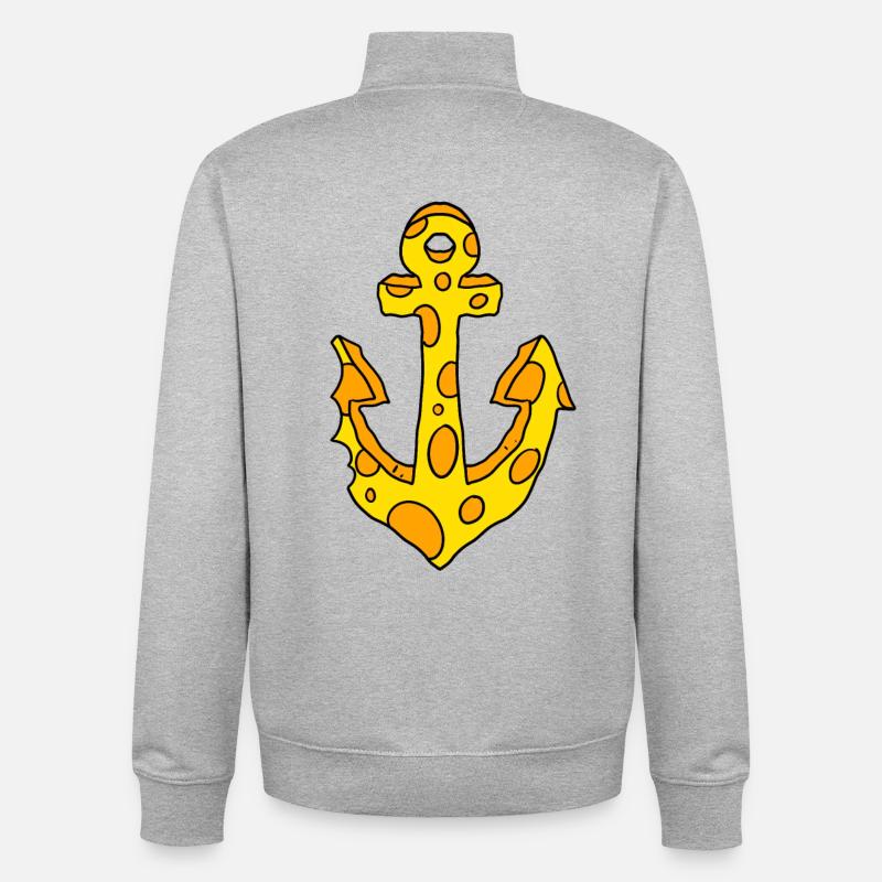 Anker Käse - Unisex Organic Zip Sweatshirt von Stanley/Stella - Grau meliert