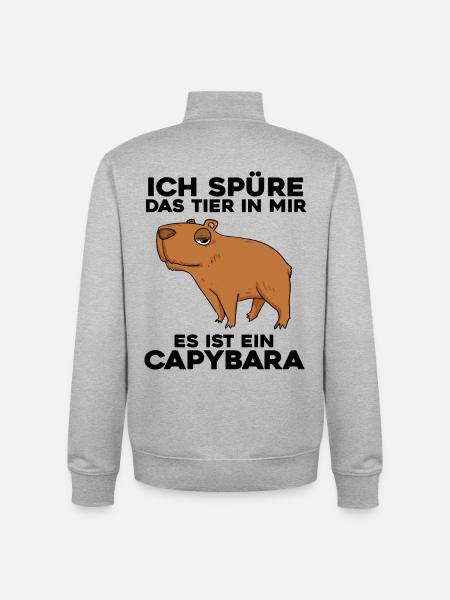 Capybara Wasserschwein - Unisex Organic Zip Sweatshirt von Stanley/Stella - Grau meliert