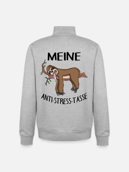 Tasse Faultier Kaffeetasse - Unisex Organic Zip Sweatshirt von Stanley/Stella - Grau meliert