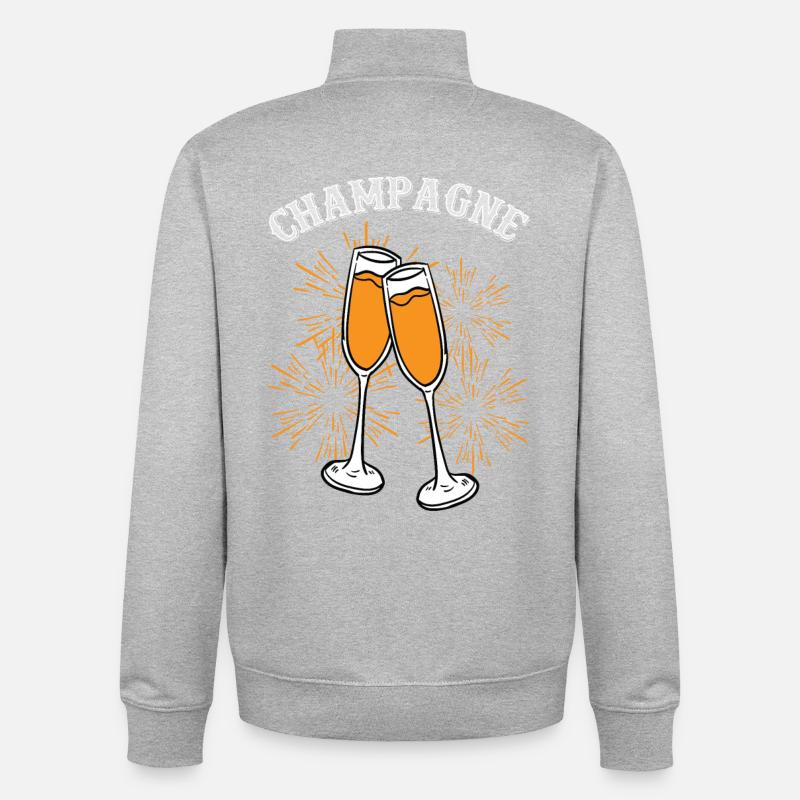 avec deux flûtes de - Sweat zippé unisexe en coton bio Stanley/Stella - gris chiné